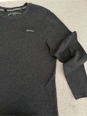 Buffalo David Bitton Dark Charcoal Crewneck thermal